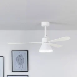 LED-Deckenventilator Amelia Cone L, weiß, DC, leise, 132 cm