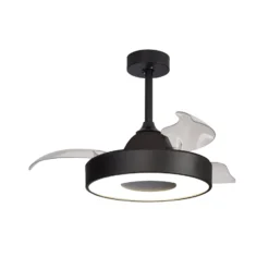 LED-Deckenventilator Coin Mini schwarz DC leise Ø 91 cm CCT