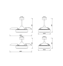 LED-Deckenventilator Coin Mini weiß DC leise Ø 91 cm CCT