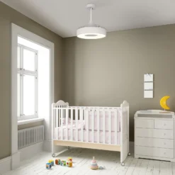 LED-Deckenventilator Coin Mini weiß DC leise Ø 91 cm CCT
