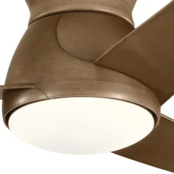LED-Deckenventilator Eris, IP44, walnuss
