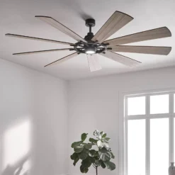 LED-Deckenventilator Gentry 85 walnuss dunkel/weiß
