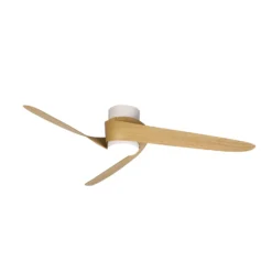 LED-Deckenventilator Groenland M, weiß/holz, DC, leise, CCT