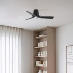 LED-Deckenventilator Hey, schwarz, DC, leise, Ø 90 cm, CCT