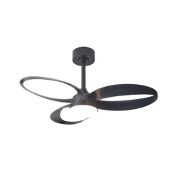 LED-Deckenventilator Infinity, schwarz, DC leise Ø 93 cm CCT