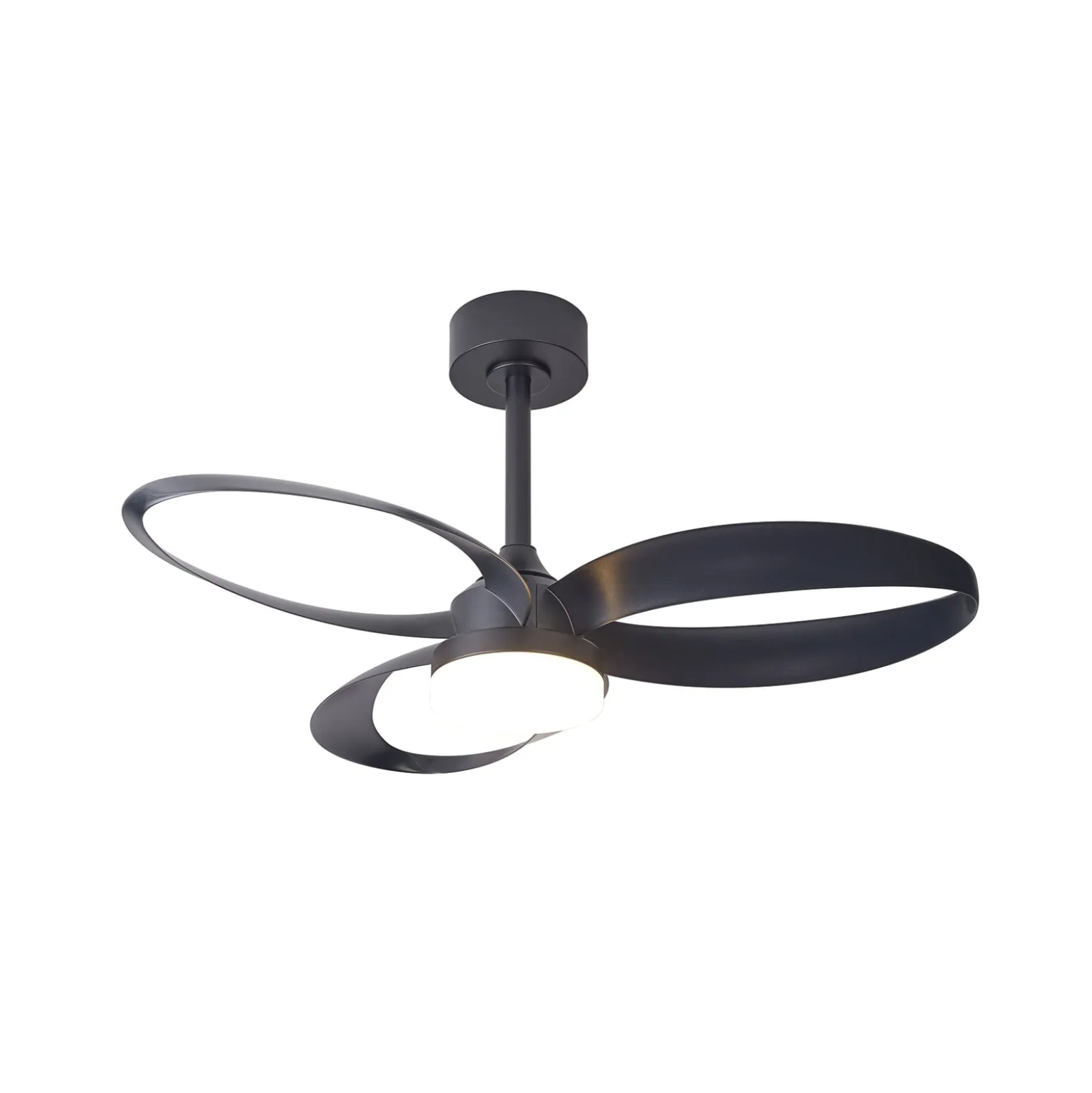 LED-Deckenventilator Infinity, schwarz, DC leise Ø 93 cm CCT