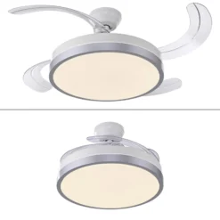LED-Deckenventilator Kopta silber, CCT, Fernbed., Ø 107 cm