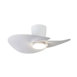 LED-Deckenventilator Nenufar, weiß, DC, leise, CCT, 74 cm