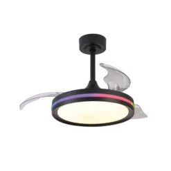 LED-Deckenventilator North schwarz DC leise Ø 91 cm CCT RGB