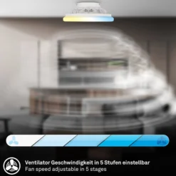 LED-Deckenventilator Pafo, weiß, Kunststoff, CCT, Remote