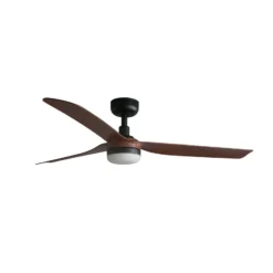 LED-Deckenventilator Punt M, schwarz/holz, DC, leise, 130 cm