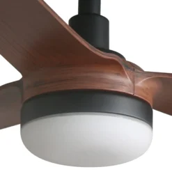 LED-Deckenventilator Punt M, schwarz/holz, DC, leise, 130 cm