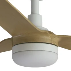 LED-Deckenventilator Punt M weiß/holz DC leise Ø 130 cm CCT