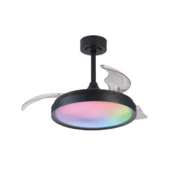 LED-Deckenventilator Siberia Mini schwarz leise 91cm CCT RGB