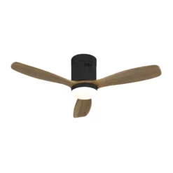 LED-Deckenventilator Siroco Mini, DC, leise, schwarz/walnuss