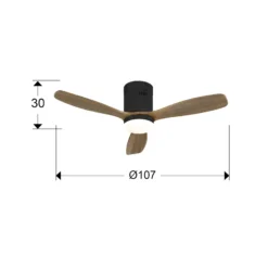 LED-Deckenventilator Siroco Mini, DC, leise, schwarz/walnuss