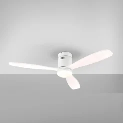 LED-Deckenventilator Siroco, weiß, Ø 132 cm, leise, CCT