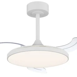 LED-Deckenventilator Slim Mini, weiß, DC, leise, CCT, 106 cm