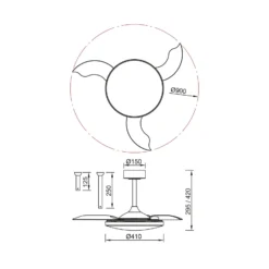 LED-Deckenventilator Slim Mini, weiß, DC, leise, CCT, 106 cm