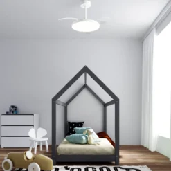 LED-Deckenventilator Slim Mini, weiß, DC, leise, CCT, 106 cm