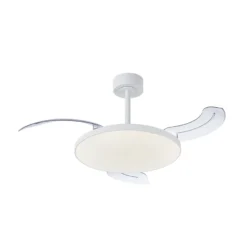 LED-Deckenventilator Slim Mini, weiß, DC, leise, CCT, 106 cm