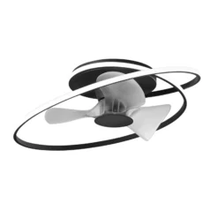 LED-Deckenventilator Storm, schwarz/weiß, Ø 77 cm CCT, leise