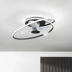 LED-Deckenventilator Storm, schwarz/weiß, Ø 77 cm CCT, leise
