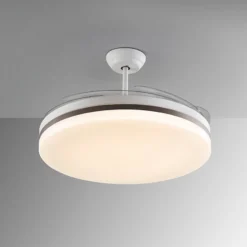 LED-Deckenventilator Vento weiß/bronze/klar, Ø 150 cm leise