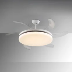 LED-Deckenventilator Vento weiß/bronze/klar, Ø 150 cm leise