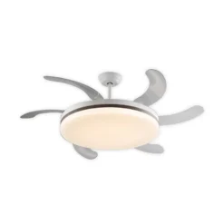 LED-Deckenventilator Vento weiß/bronze/klar, Ø 150 cm leise