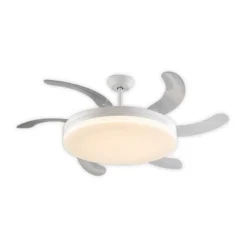 LED-Deckenventilator Vento weiß/klar, DC Ø 150 cm leise