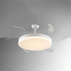 LED-Deckenventilator Vento weiß/klar, DC Ø 150 cm leise