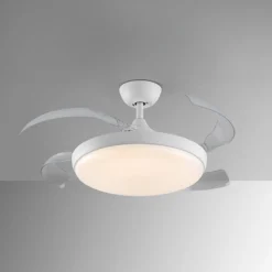 LED-Deckenventilator Venturi weiß/klar DC, Ø 106 cm leise