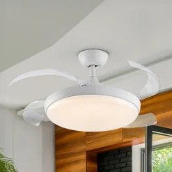 LED-Deckenventilator Venturi weiß/klar DC, Ø 106 cm leise