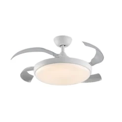 LED-Deckenventilator Venturi weiß/klar DC, Ø 106 cm leise