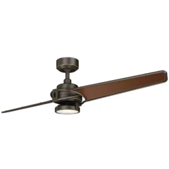 LED-Deckenventilator Xety, bronze geölt, gebürstet