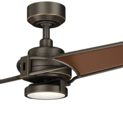 LED-Deckenventilator Xety, bronze geölt, gebürstet