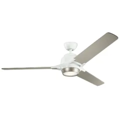LED-Deckenventilator Zeus dreiflügelig weiß-silber