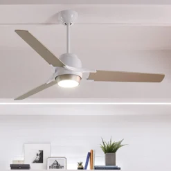 LED-Deckenventilator Zeus dreiflügelig weiß-silber
