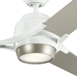 LED-Deckenventilator Zeus dreiflügelig weiß-silber