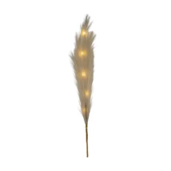 LED-Dekofeder Plumes, beige, 3 Zweige, 15-flg., Polyester