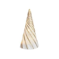 LED-Dekofigur Vilma, weiß/gold, Höhe 19 cm, Glas, Batterie