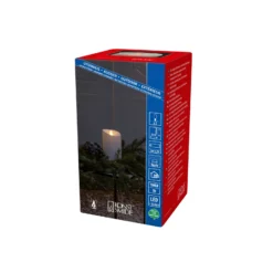 LED-Deko-Kerze IP44 cremeweiß geschmolzen 18,4cm