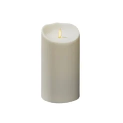 LED-Deko-Kerze IP44 cremeweiß geschmolzen 18,4cm