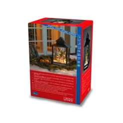 LED-Dekolaterne Schneemänner schwarz IP44 42cm