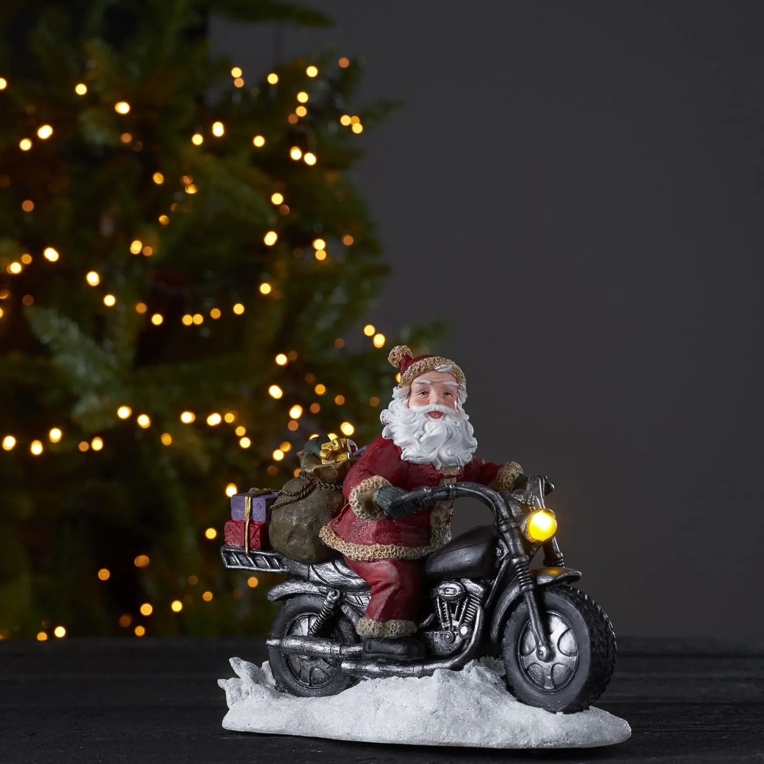 LED-Dekoleuchte Merryville, Santa auf Motorrad