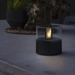 LED-Dekoleuchte mit Flammen-Effekt, Sockel schwarz