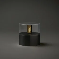 LED-Dekoleuchte mit Flammen-Effekt, Sockel schwarz