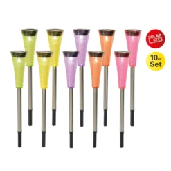 LED-Deko-Solarleuchte 4180702 bunt Erdspieß 10er