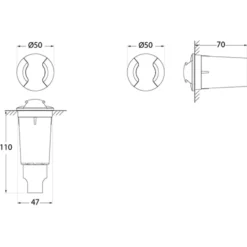 LED-Einbauleuchte Aldo 2L schwarz/klar 3.000K